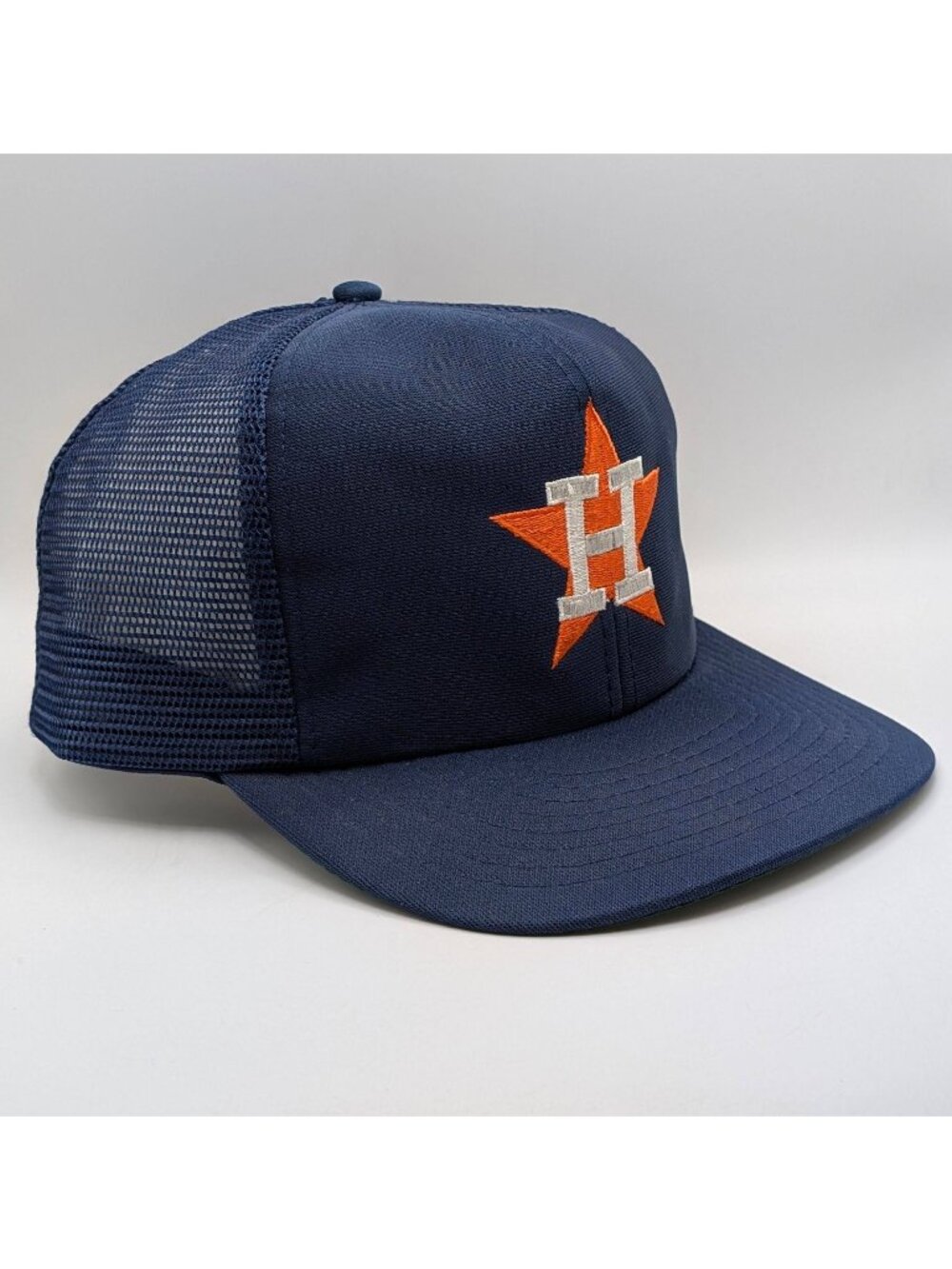 Houston Astros Hat Cap Snapback Blue Orange Star Trucker Mesh MLB 90s Baseball